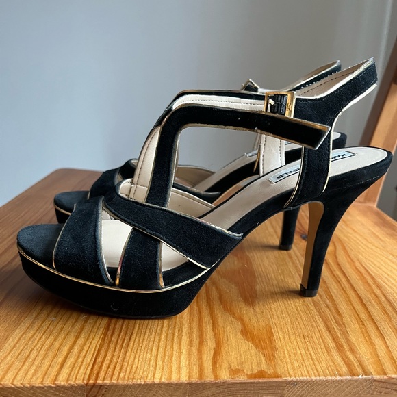 KARL LAGERFELD - ELOISE PLATFORM STILETTO SANDALS IN BLACK - Picture 2 of 5